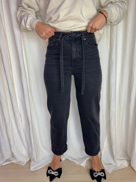 Jeans H&M baggy loose fit donkergrijs maat 32