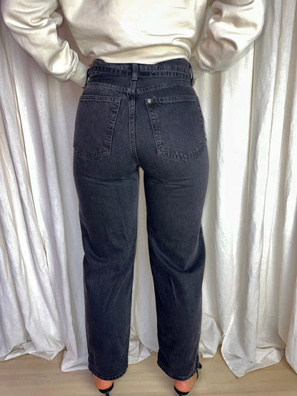 Jeans H&M baggy loose fit donkergrijs maat 32