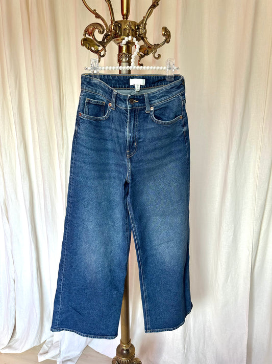 Jeans H&M wide leg donkerblauw maat 34