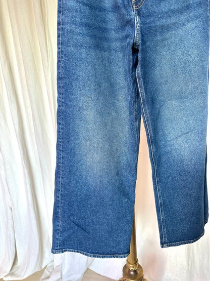 Jeans H&M wide leg donkerblauw maat 34