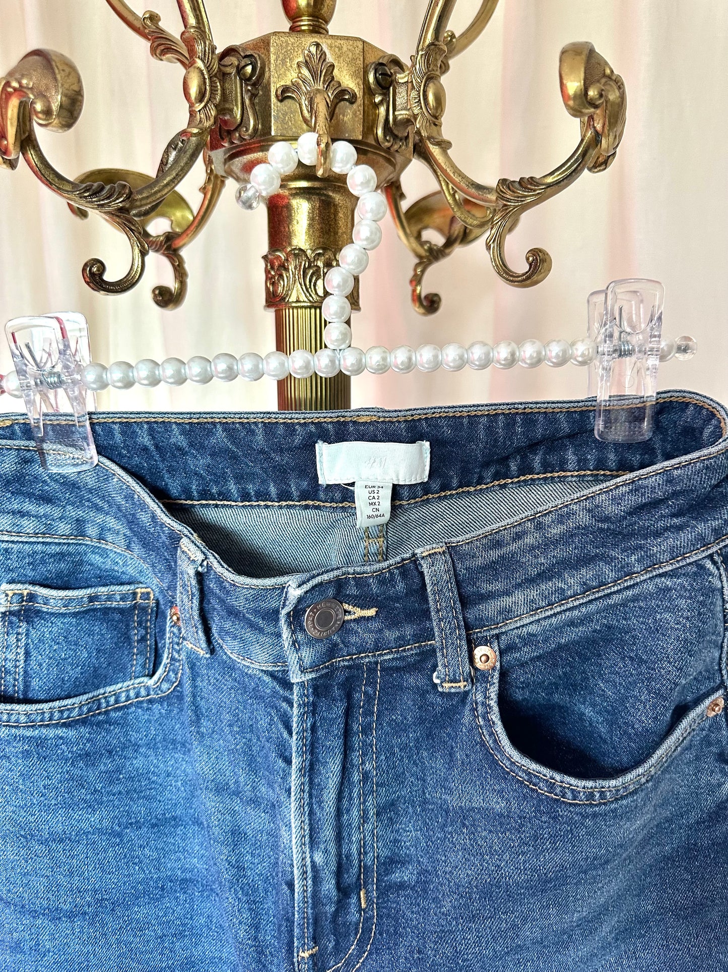 Jeans H&M wide leg donkerblauw maat 34