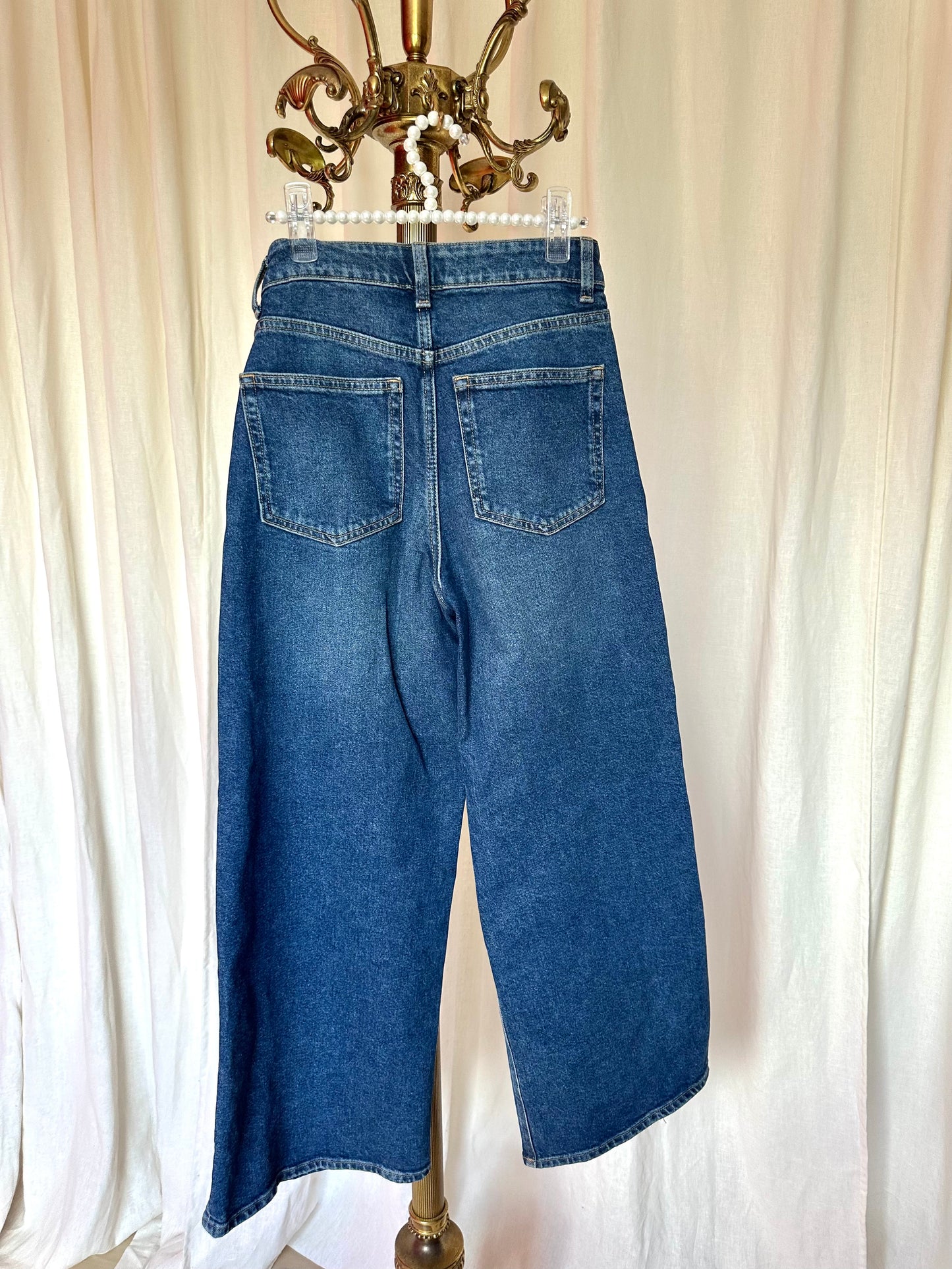 Jeans H&M wide leg donkerblauw maat 34