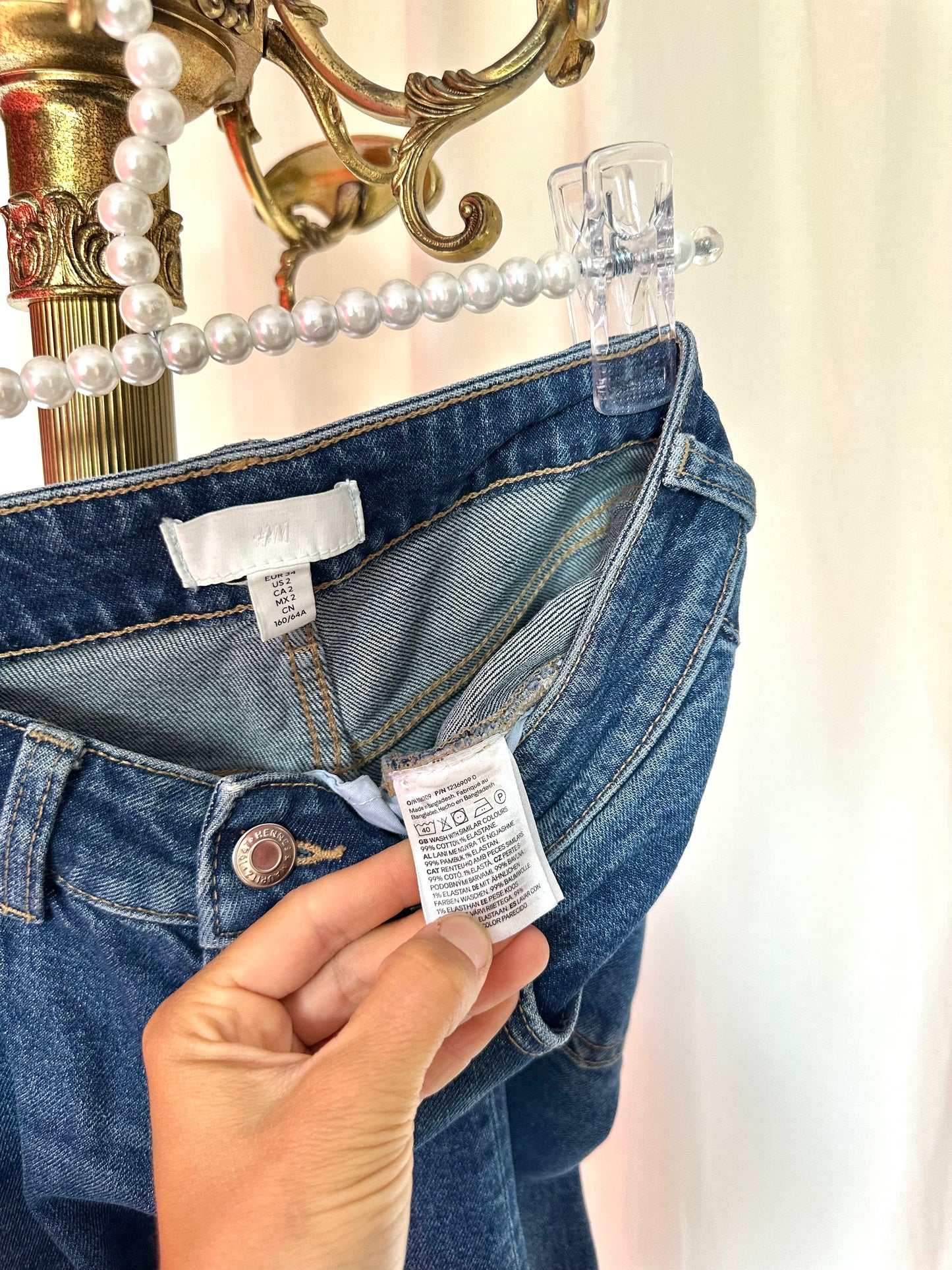 Jeans H&M wide leg donkerblauw maat 34