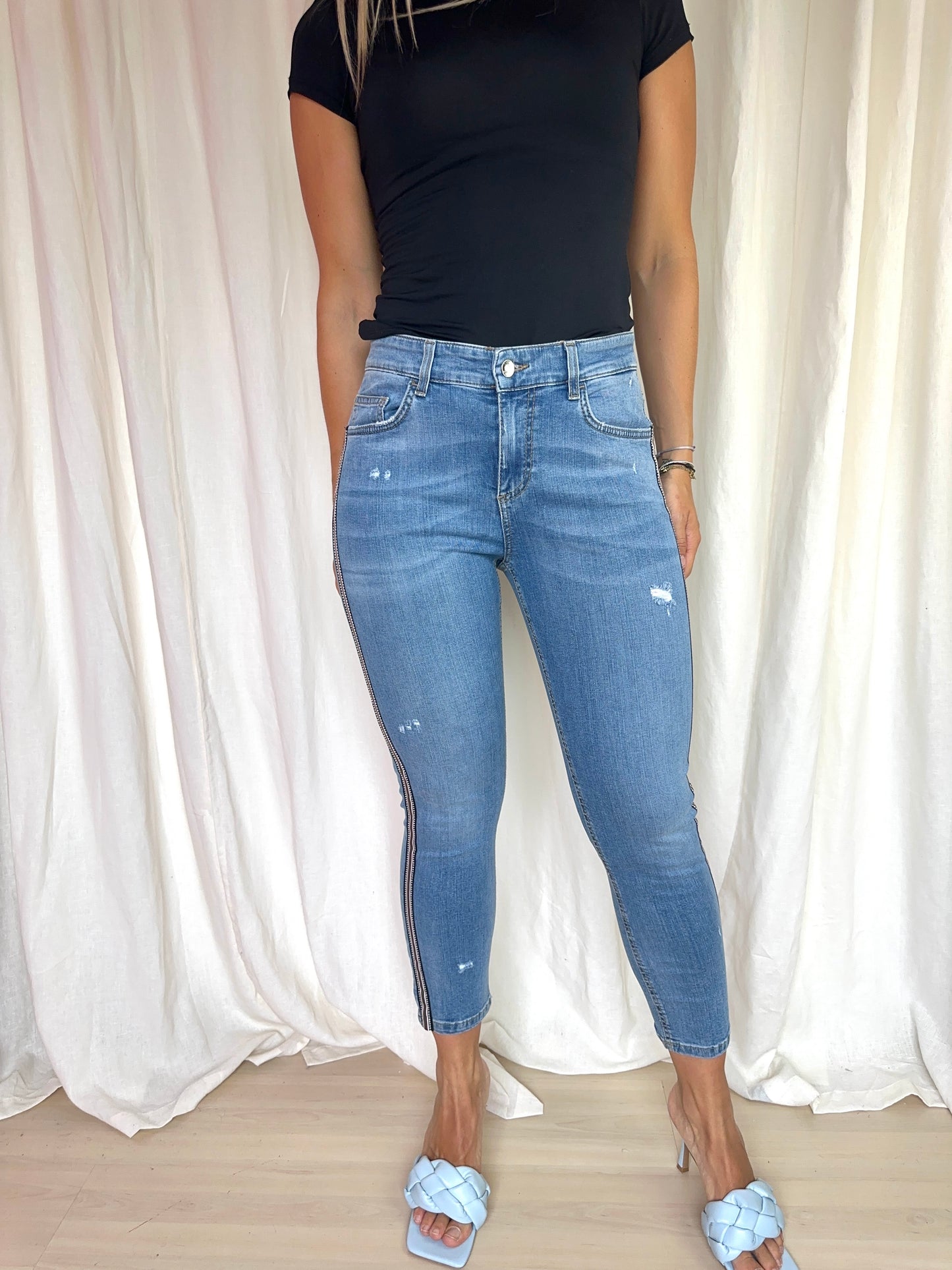 Jeans Liu Jo bies groen,rood,glitter maat 29