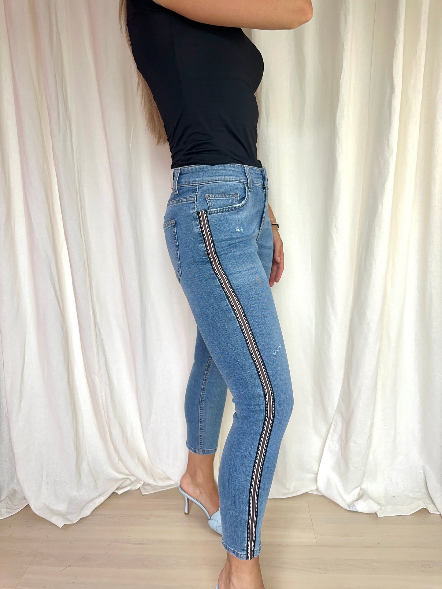 Jeans Liu Jo bies groen,rood,glitter maat 29
