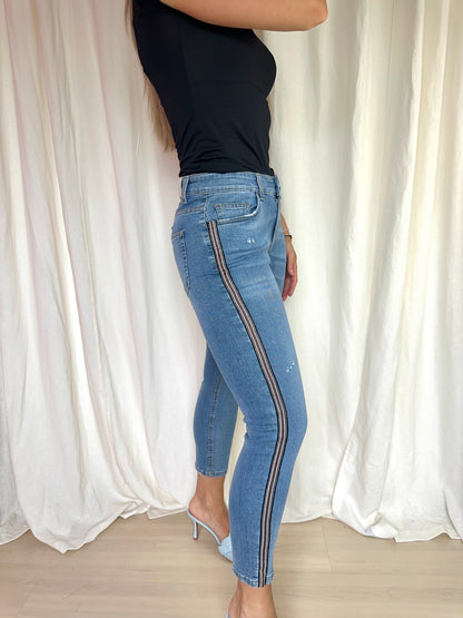 Jeans Liu Jo bies groen,rood,glitter maat 29