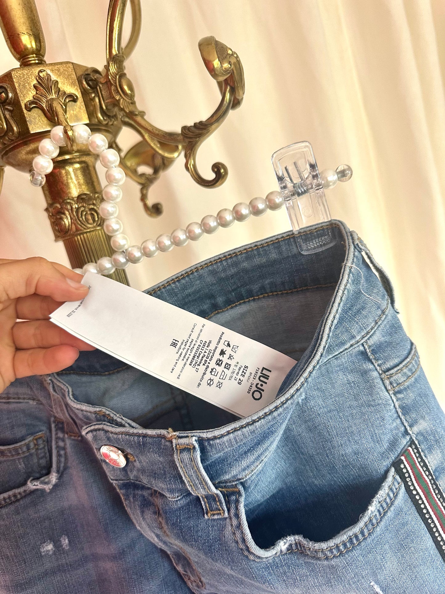 Jeans Liu Jo bies groen,rood,glitter maat 29