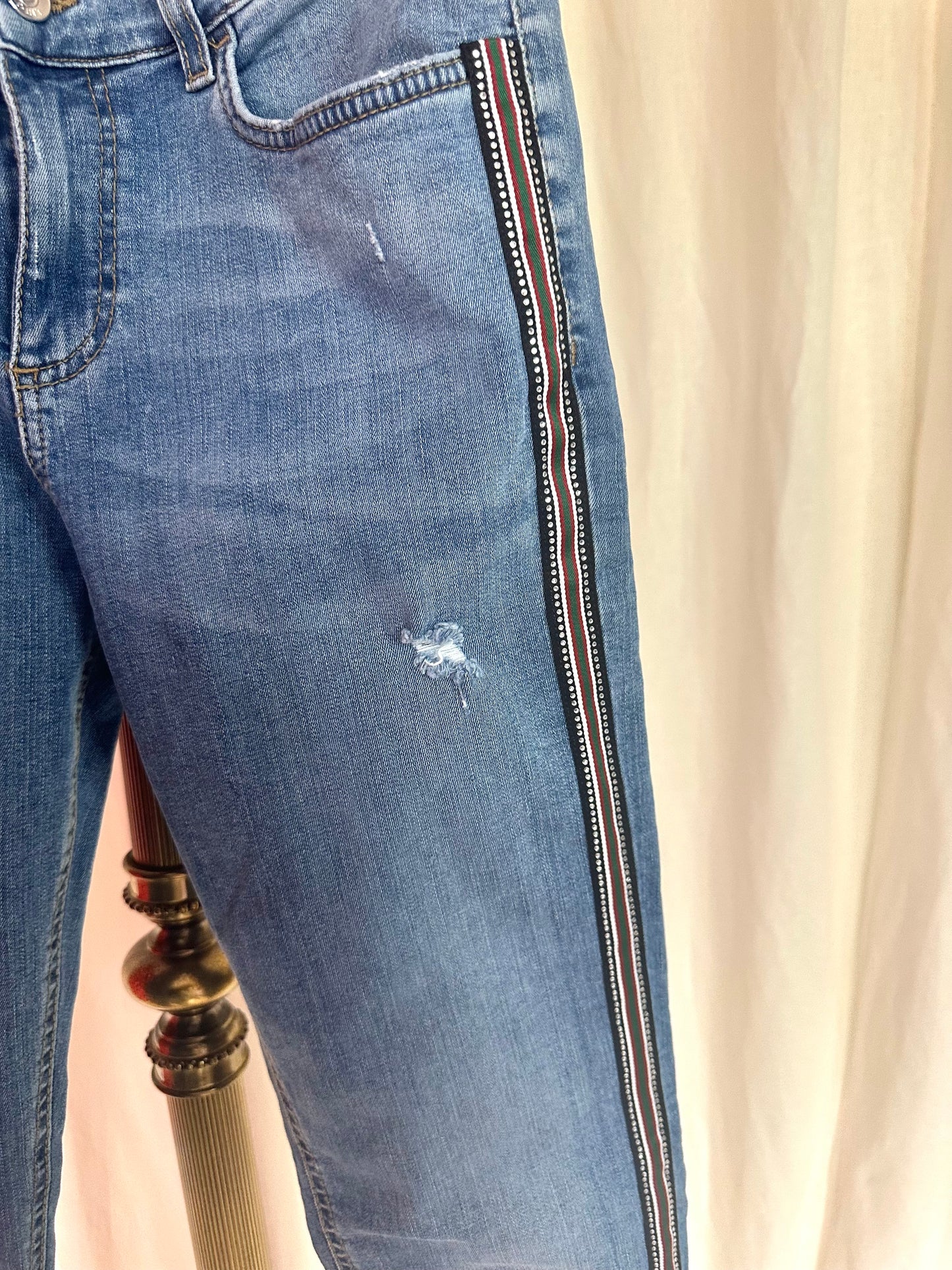 Jeans Liu Jo bies groen,rood,glitter maat 29