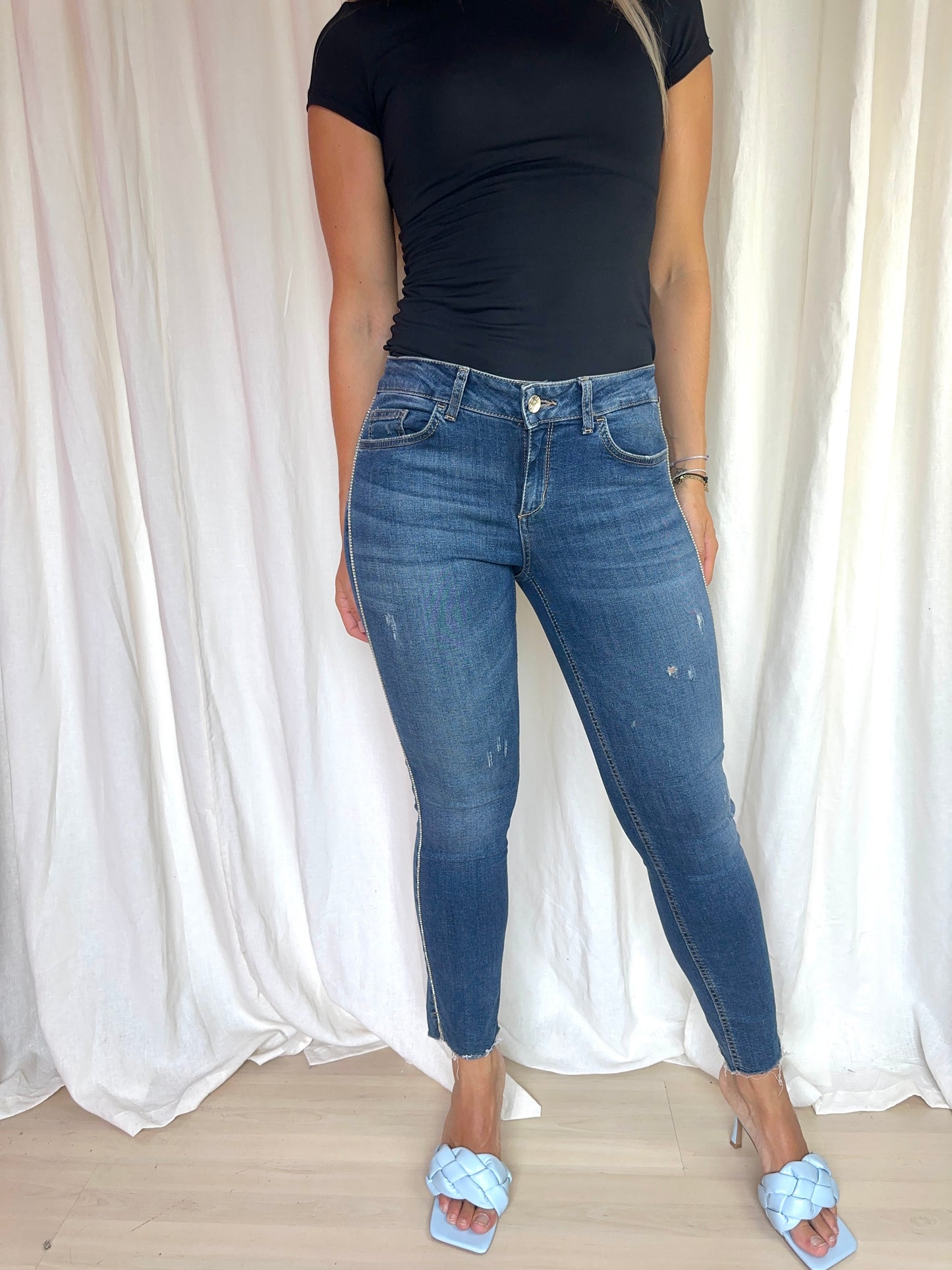 Jeans Liu Jo blauw glitterbies maat 29