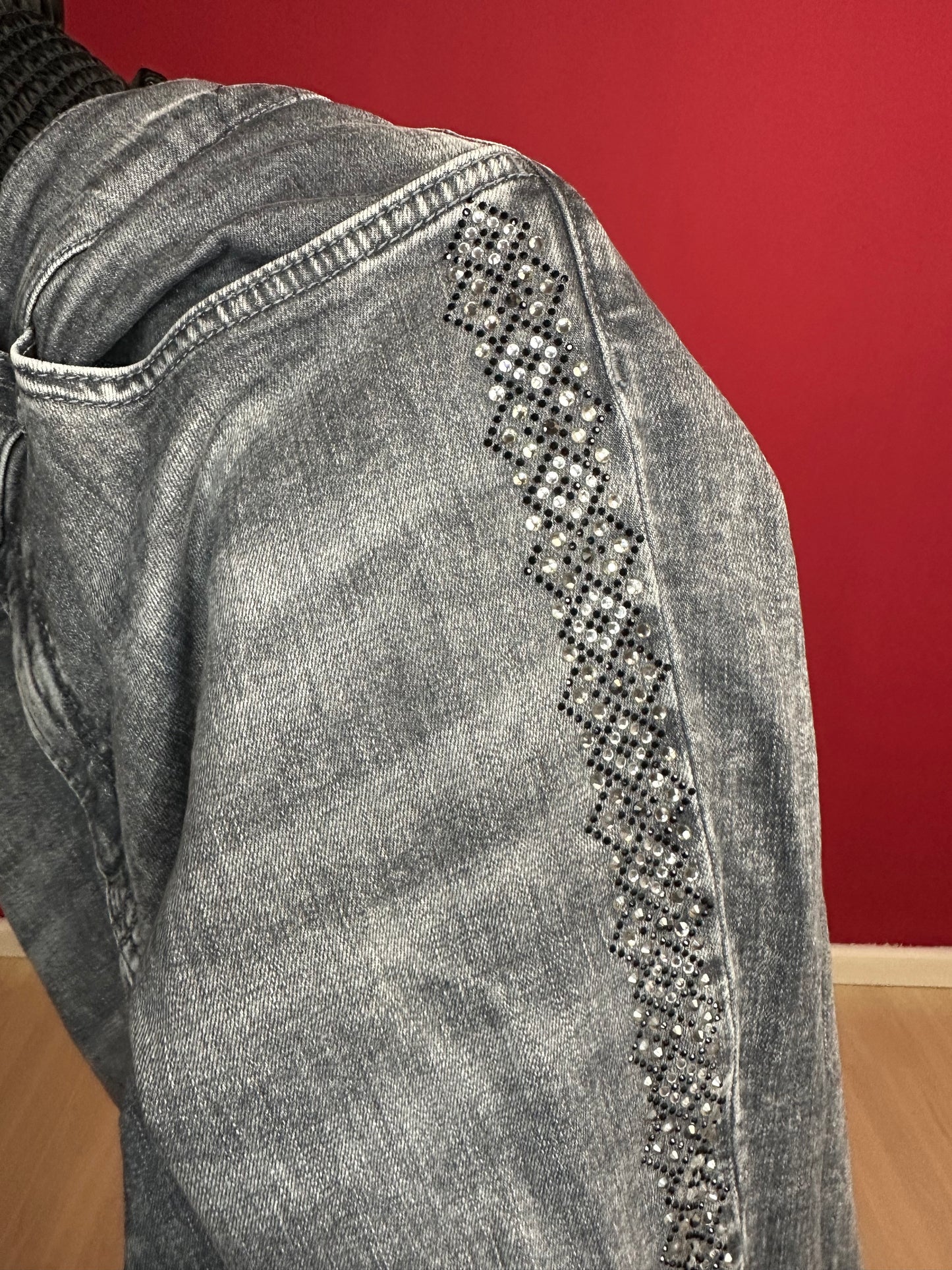 Jeans Liu Jo grijs strass - Maat 38/40
