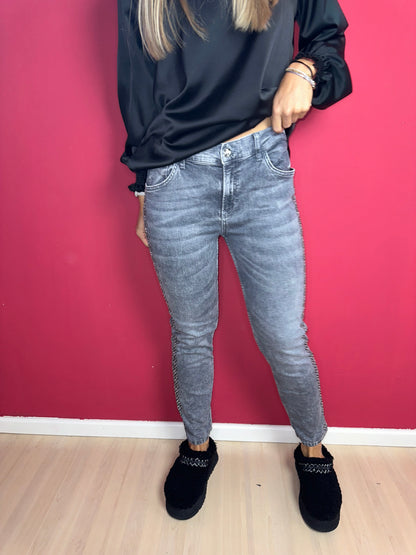 Jeans Liu Jo grijs strass - Maat 38/40