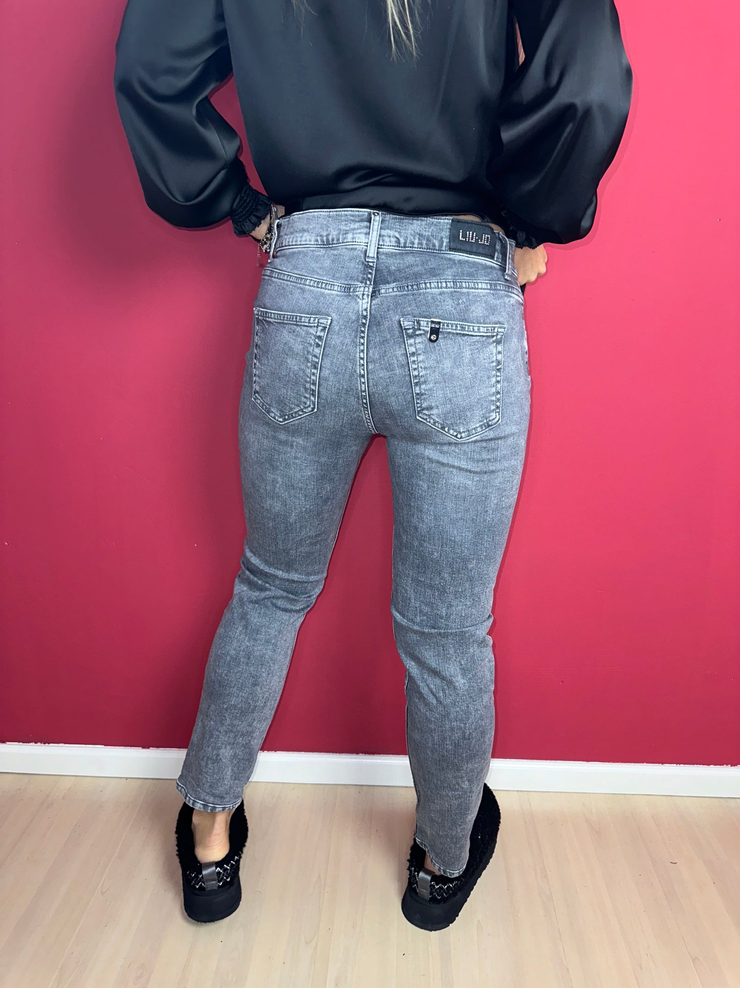 Jeans Liu Jo grijs strass - Maat 38/40