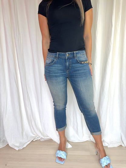 Jeans Liu Jo studs rozen maat 27