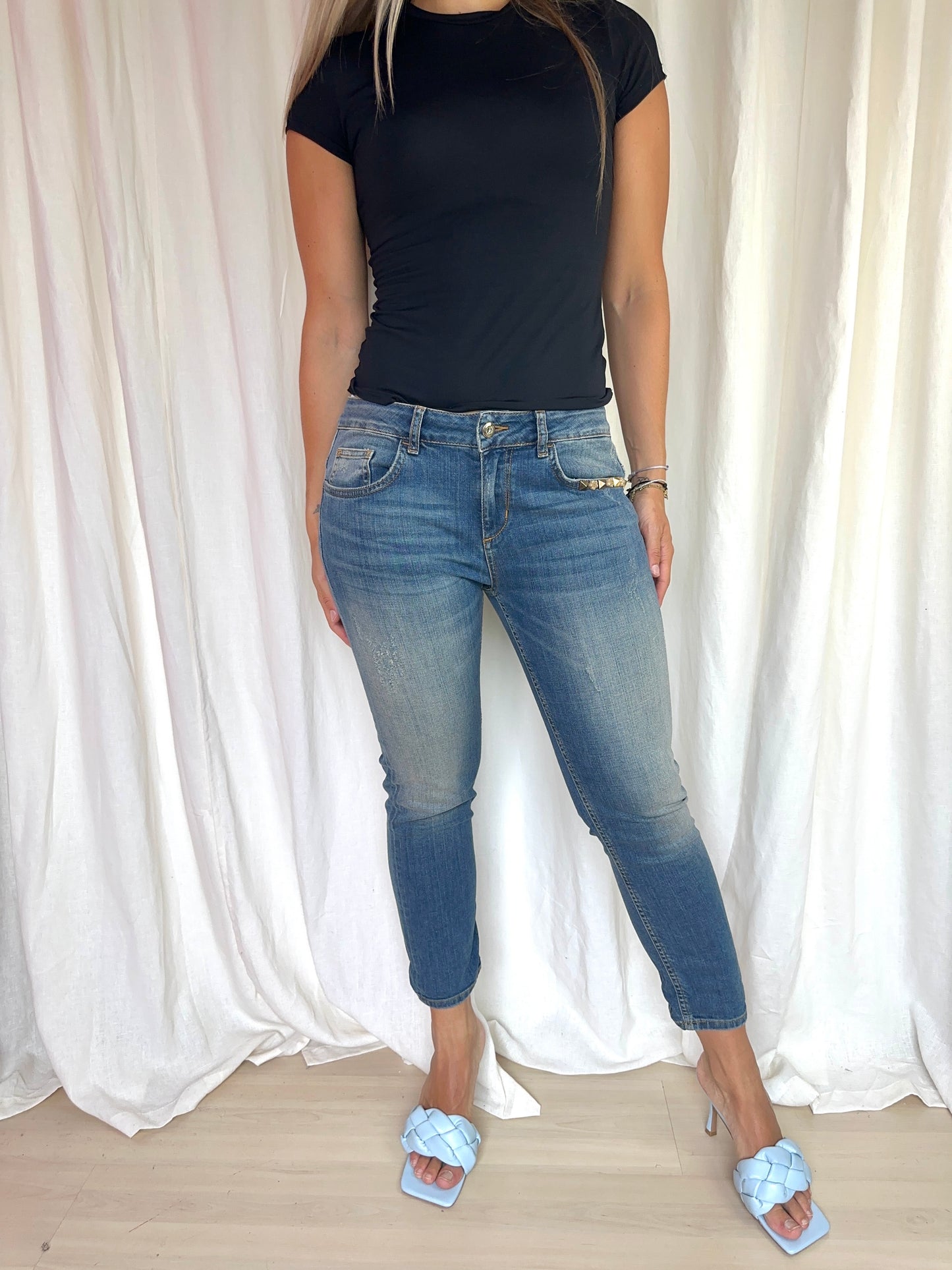 Jeans Liu Jo studs rozen maat 27