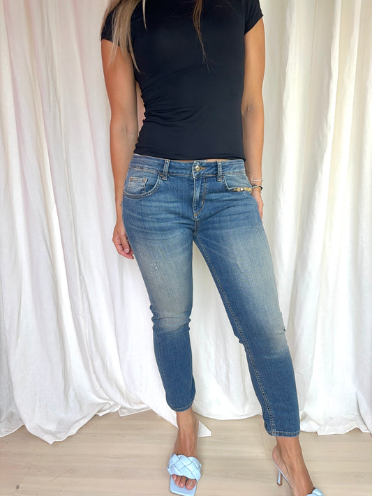 Jeans Liu Jo studs rozen maat 27