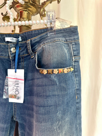 Jeans Liu Jo studs rozen maat 27