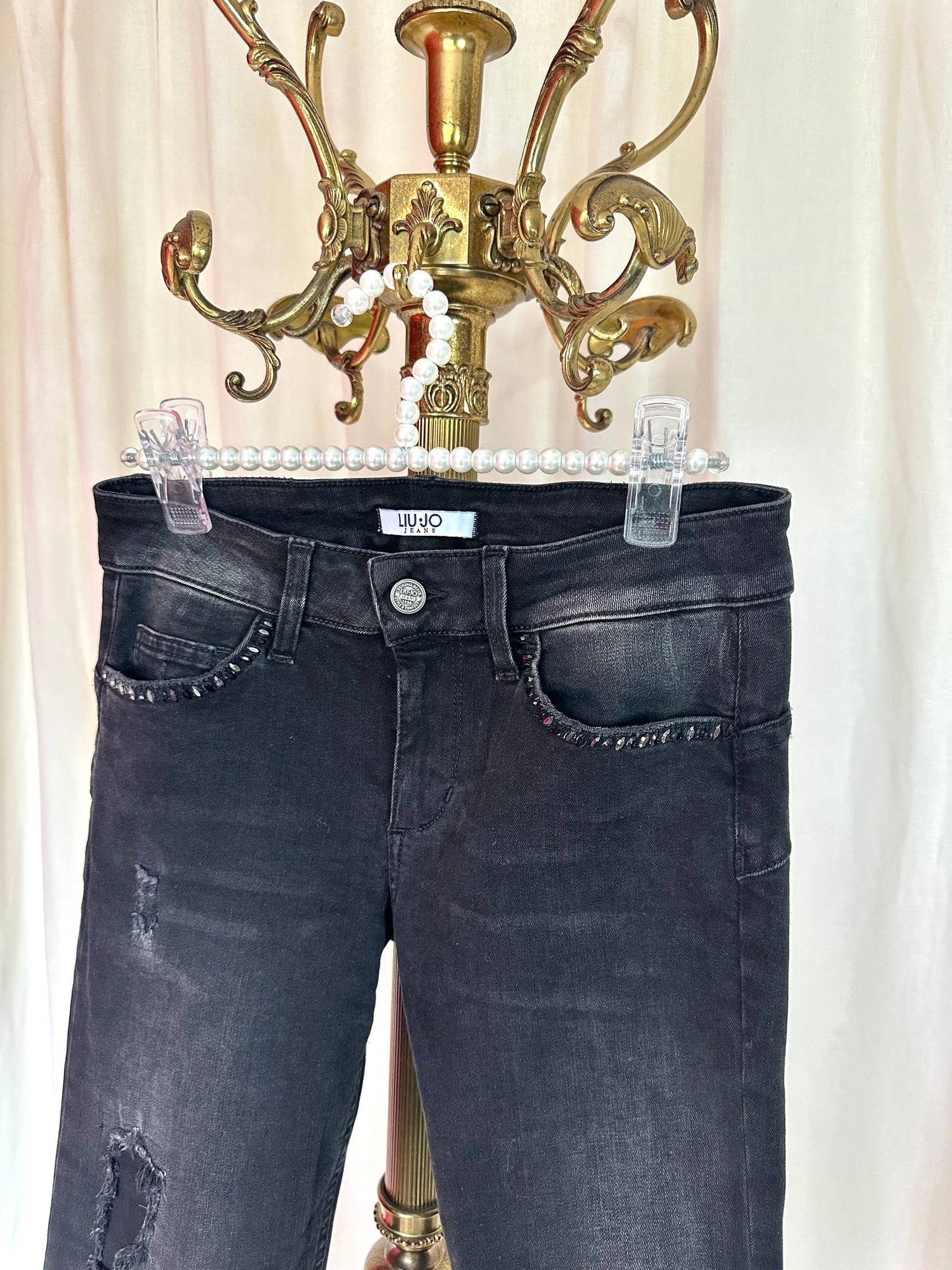 Jeans Liu Jo zwart,grijs glitters maat 27
