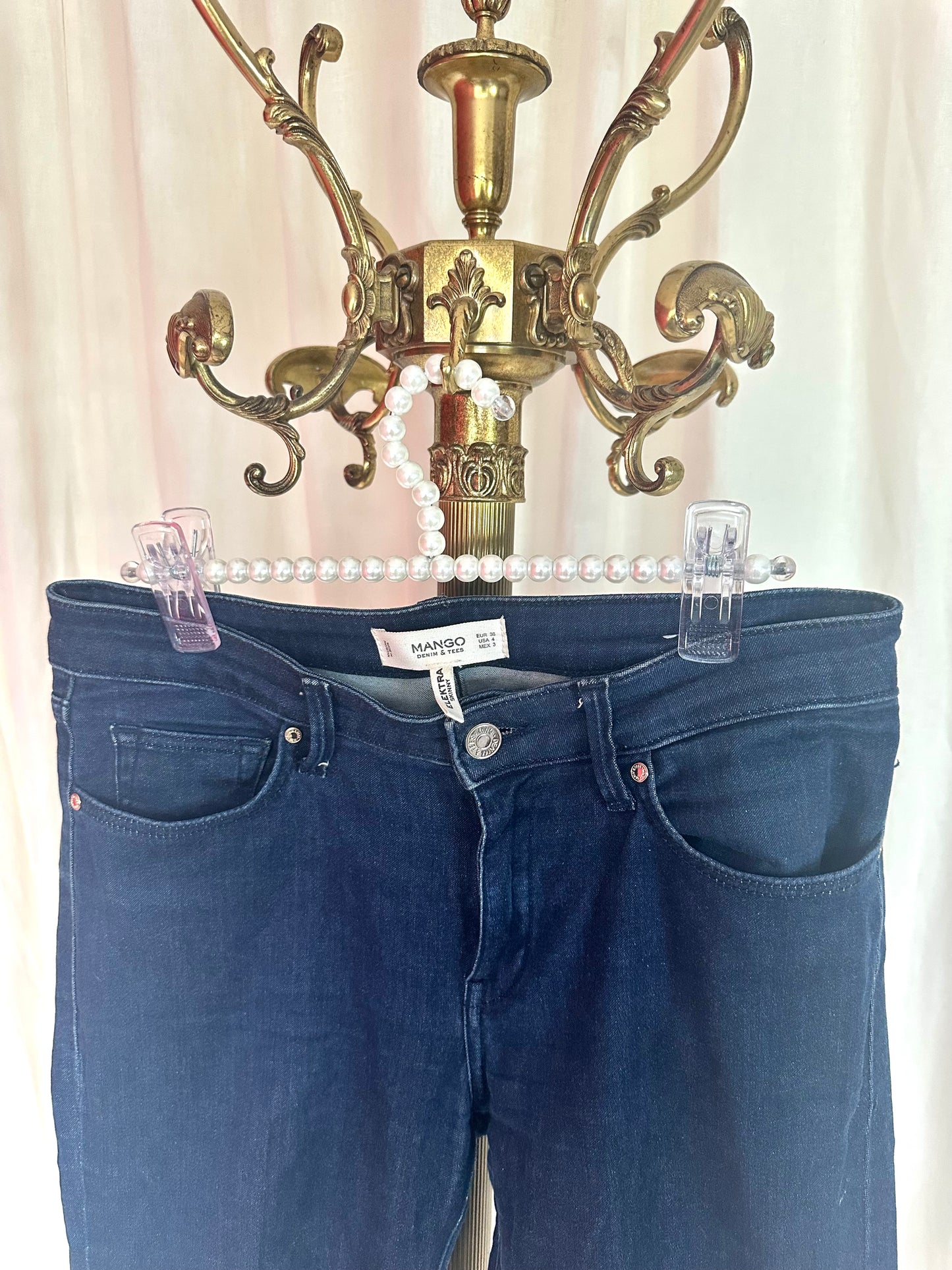 Jeans Mango donkerblauw maat 36