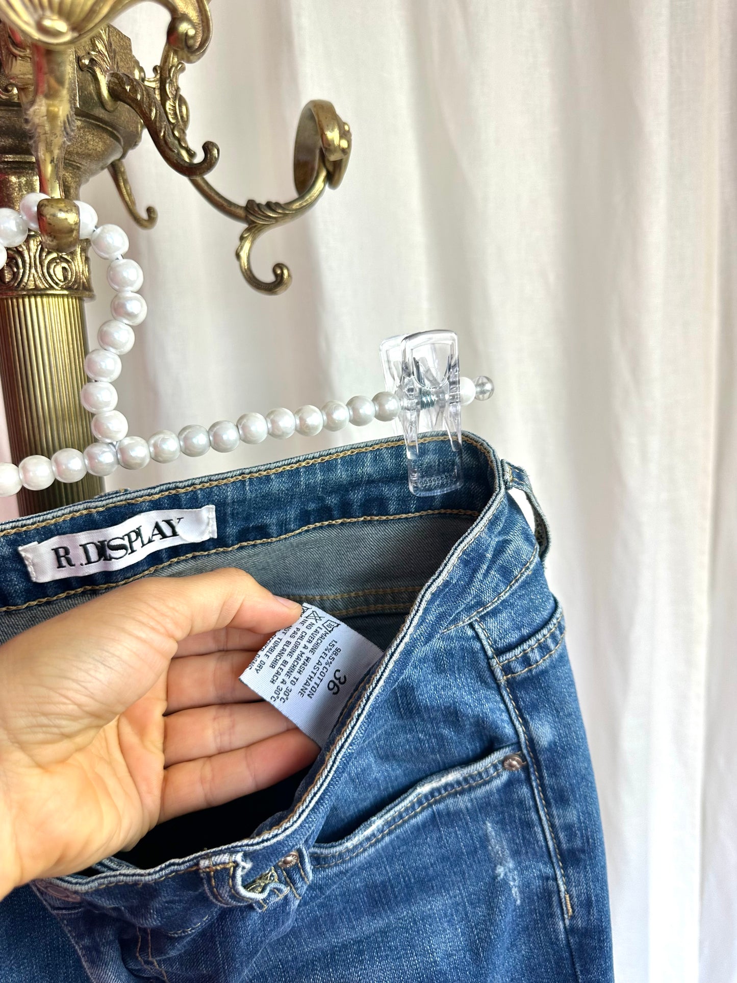 Jeans R.Display blauw damaged maat 36