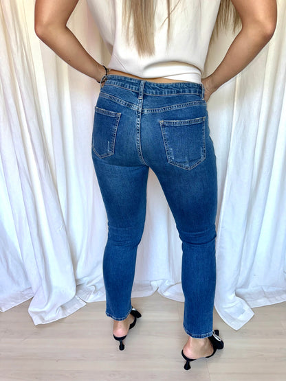 Jeans R.Display blauw damaged maat 36