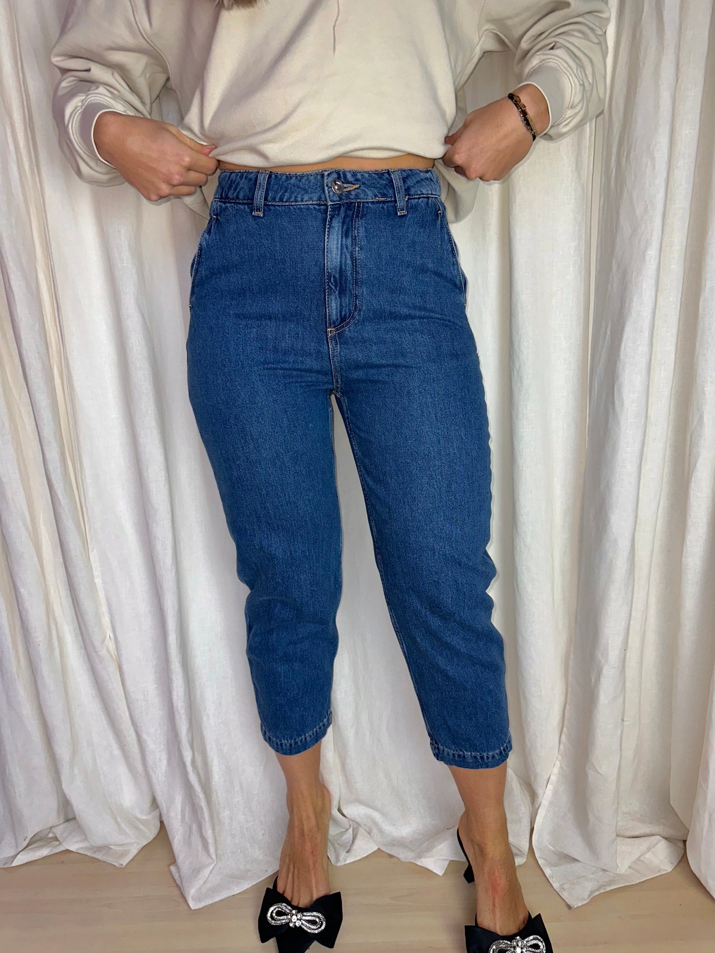 Jeans Zara balloon fit blauw maat XS