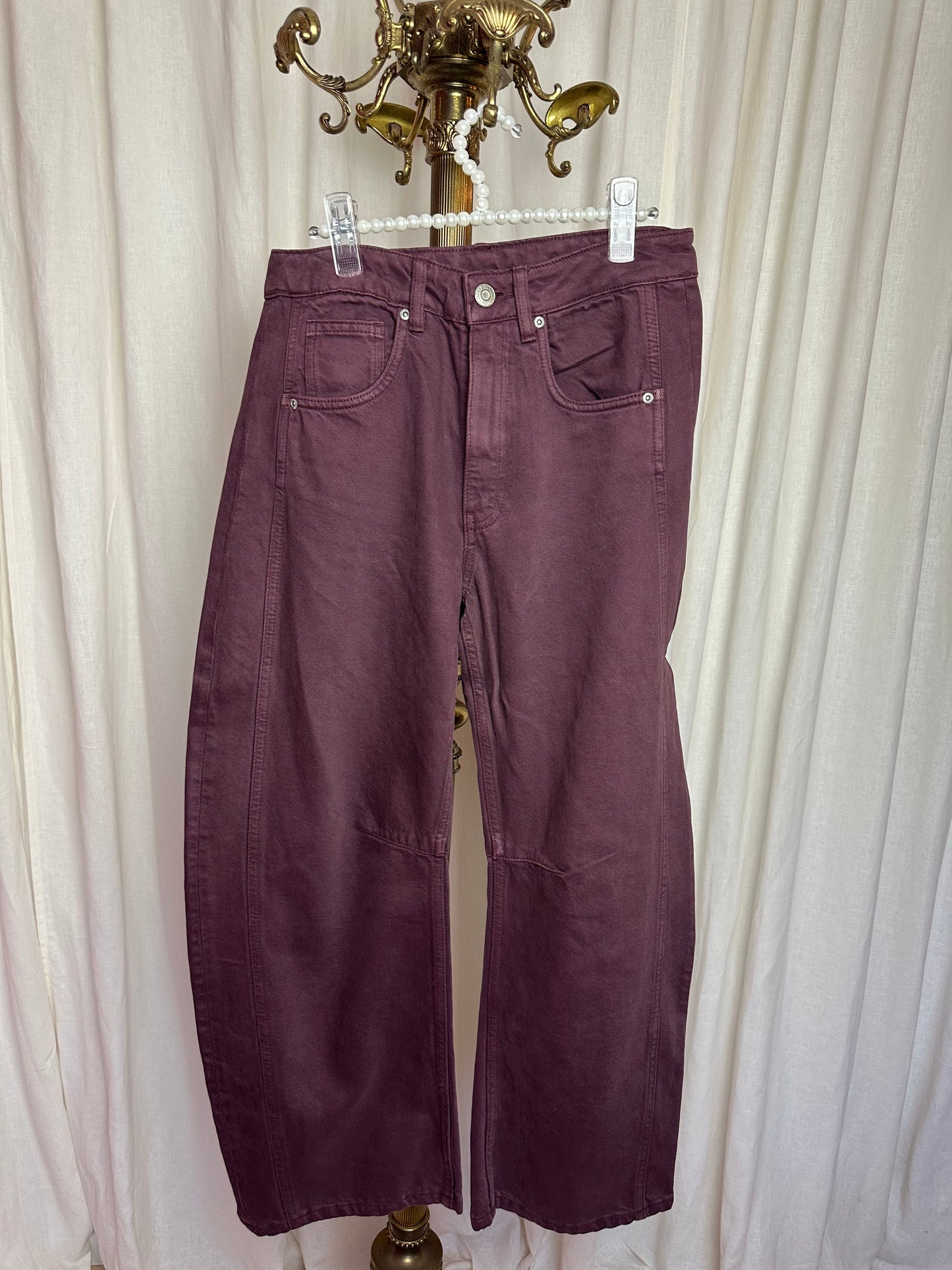 Jeans Zara balloon fit bordeaux maat 34