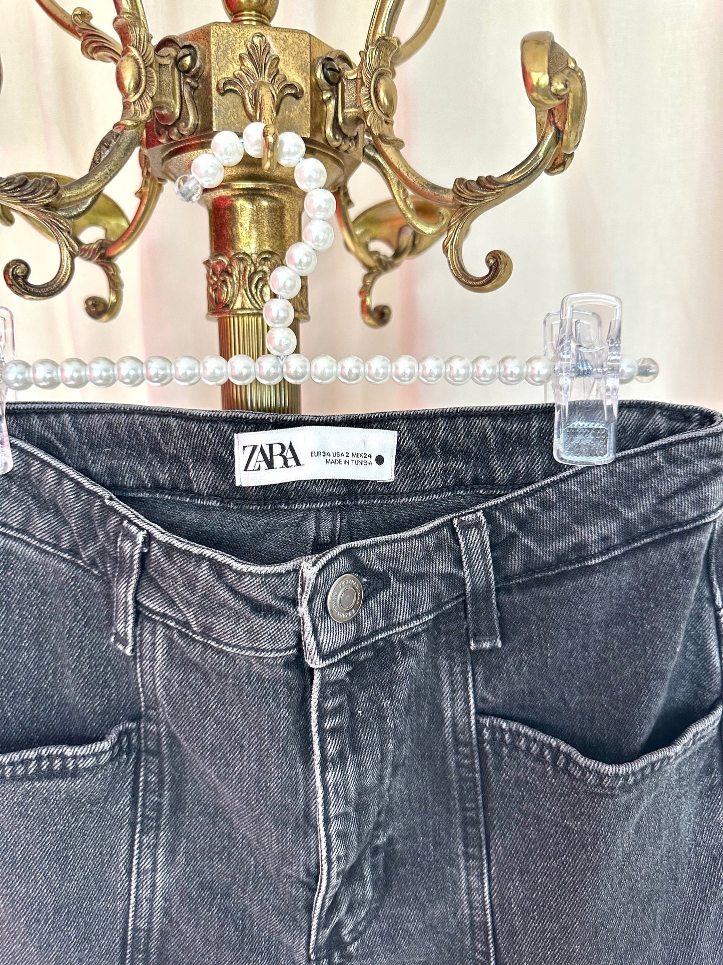 Jeans Zara cargo zwart maat XS