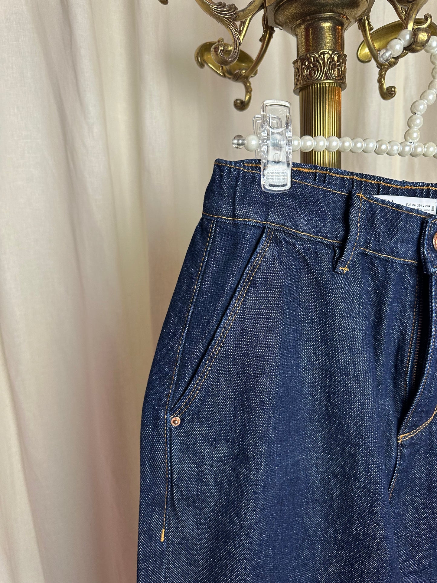 Jeans Zara balloon fit donkerblauw maat XS