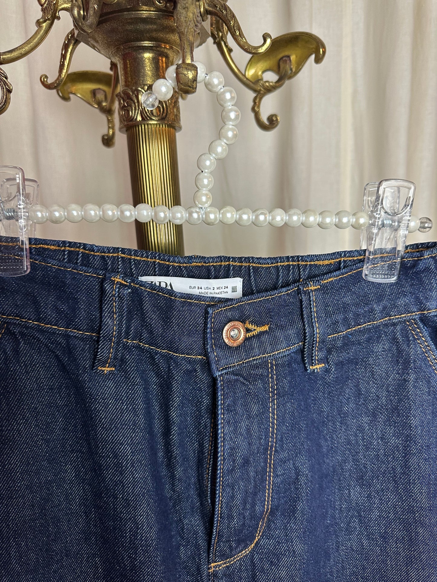 Jeans Zara balloon fit donkerblauw maat XS