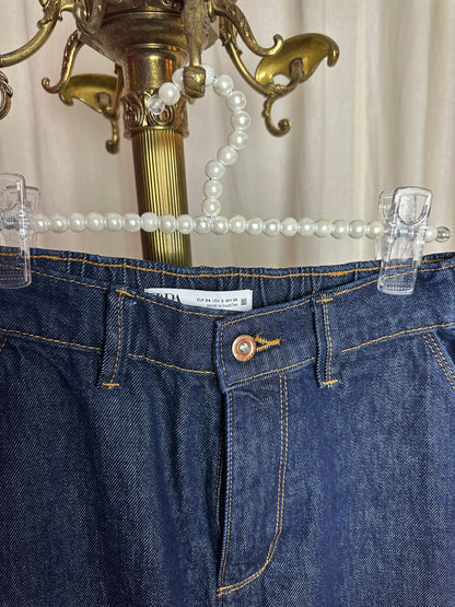 Jeans Zara balloon fit donkerblauw maat XS