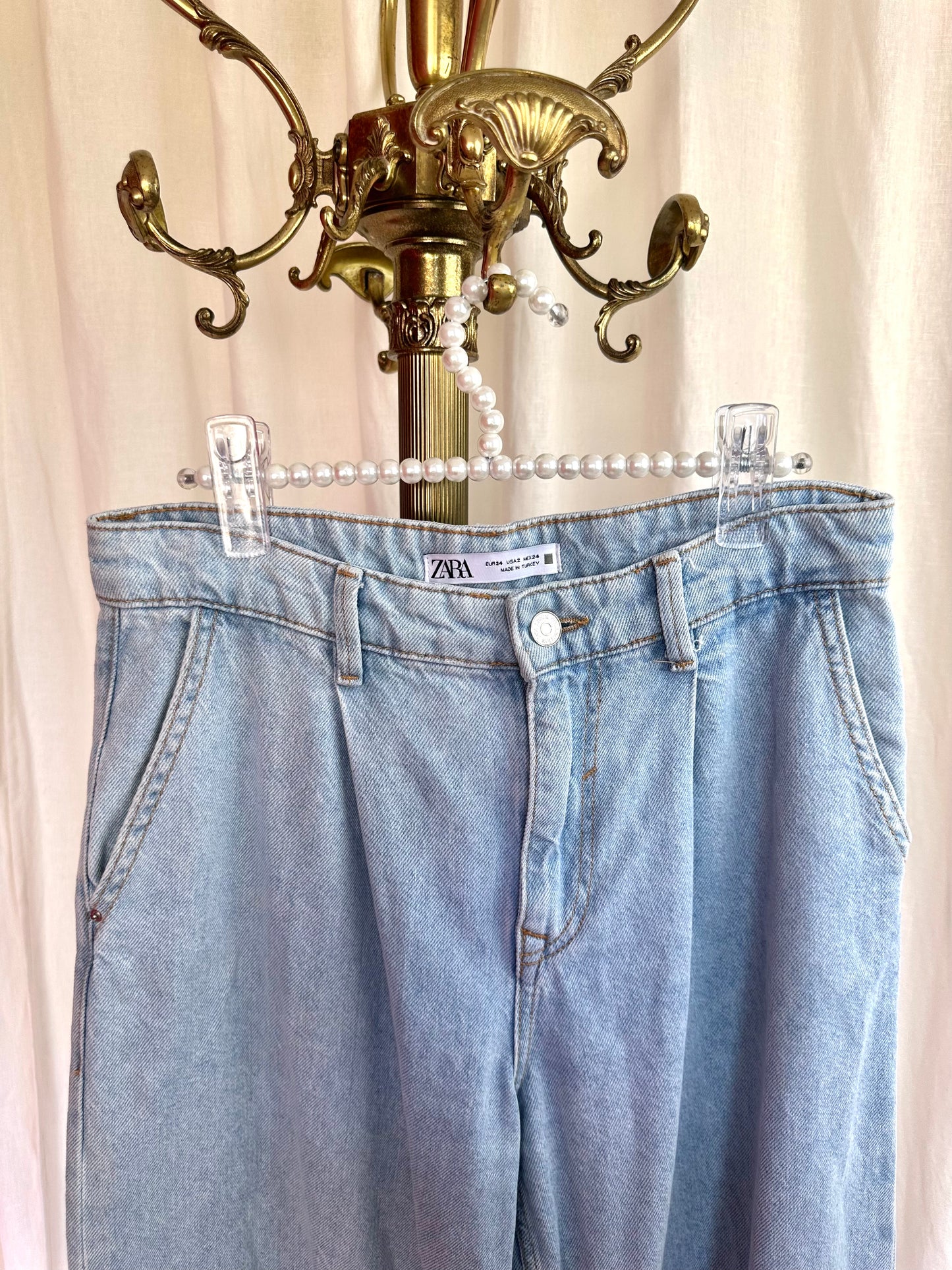 Jeans Zara wide leg lichtblauw maat 34