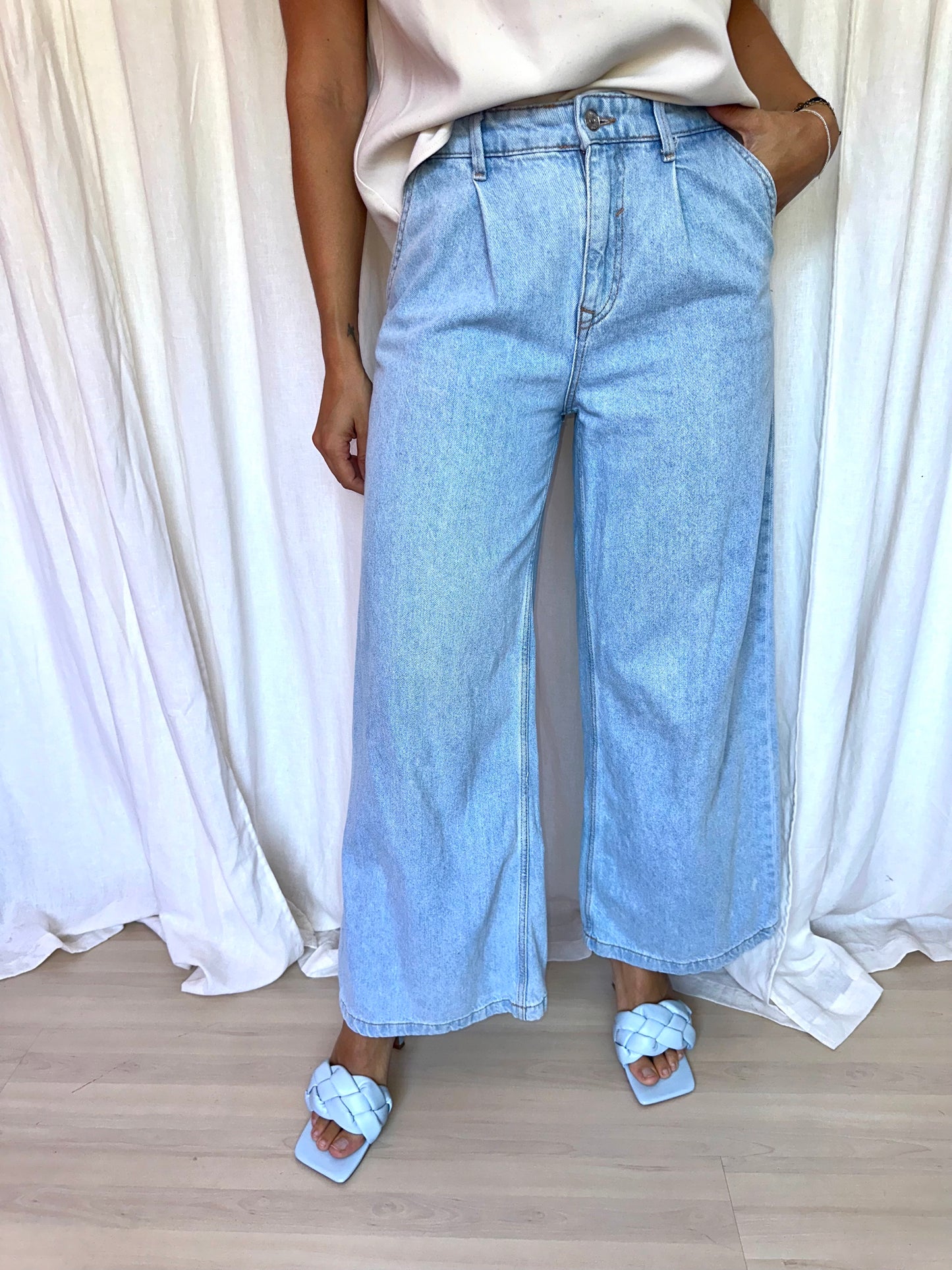 Jeans Zara wide leg lichtblauw maat 34