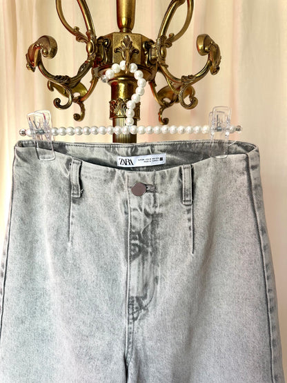 Jeans Zara wide leg lichtgrijs maat 34