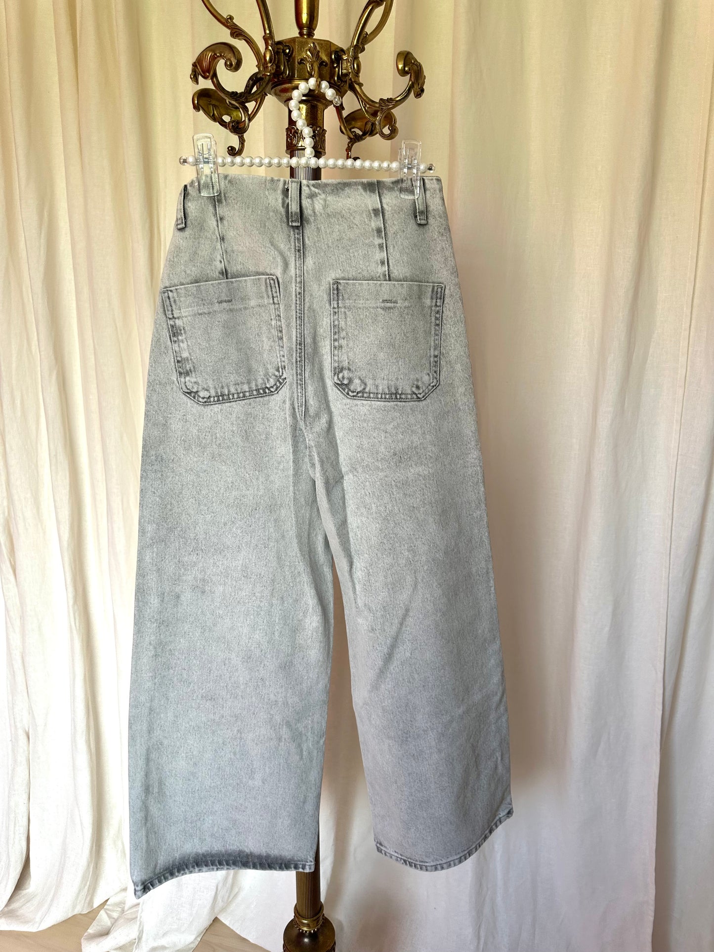 Jeans Zara wide leg lichtgrijs maat 34