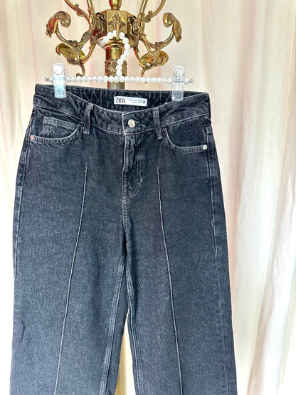 Jeans Zara wide leg zwart maat XS