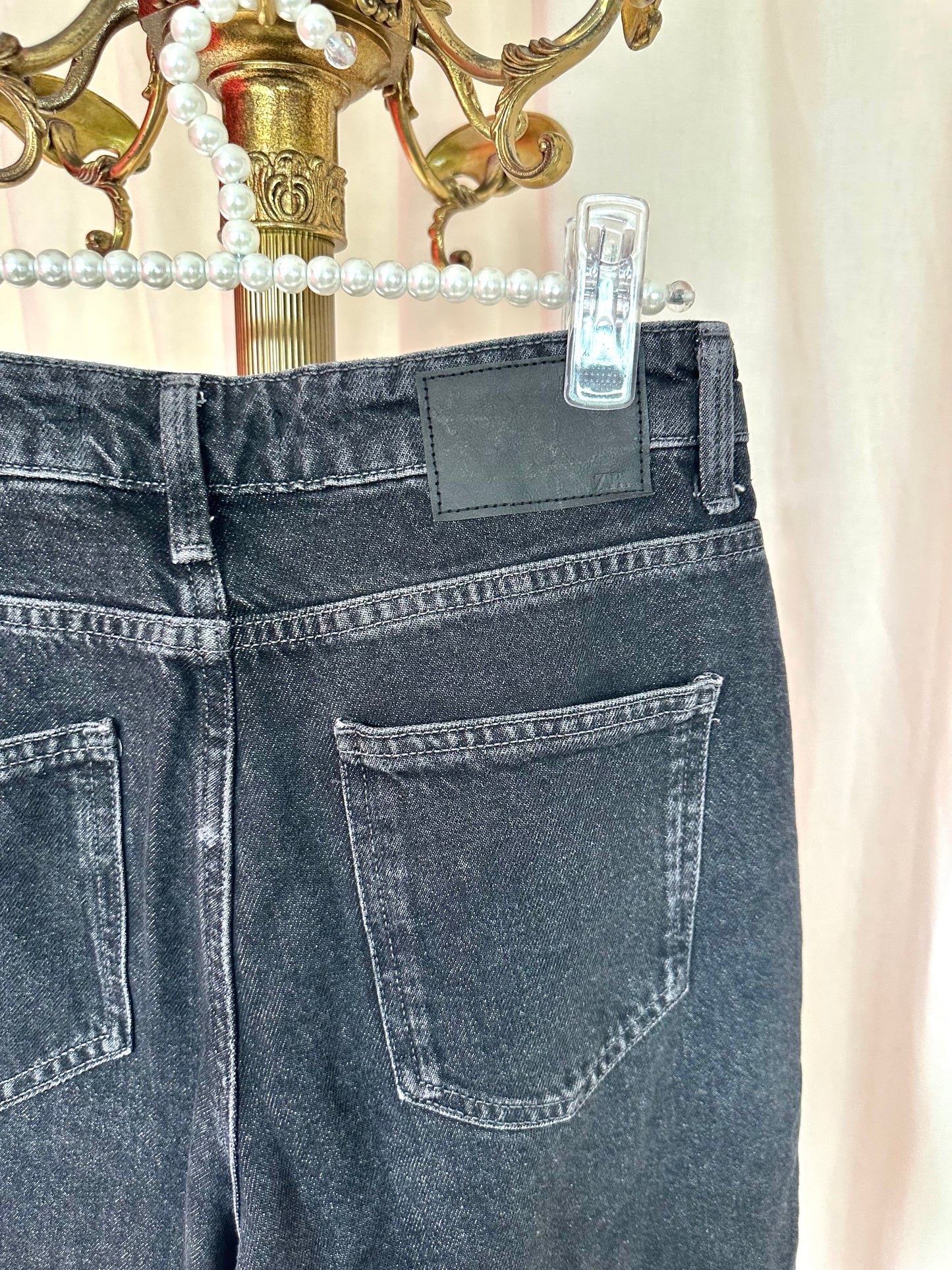 Jeans Zara wide leg zwart maat XS