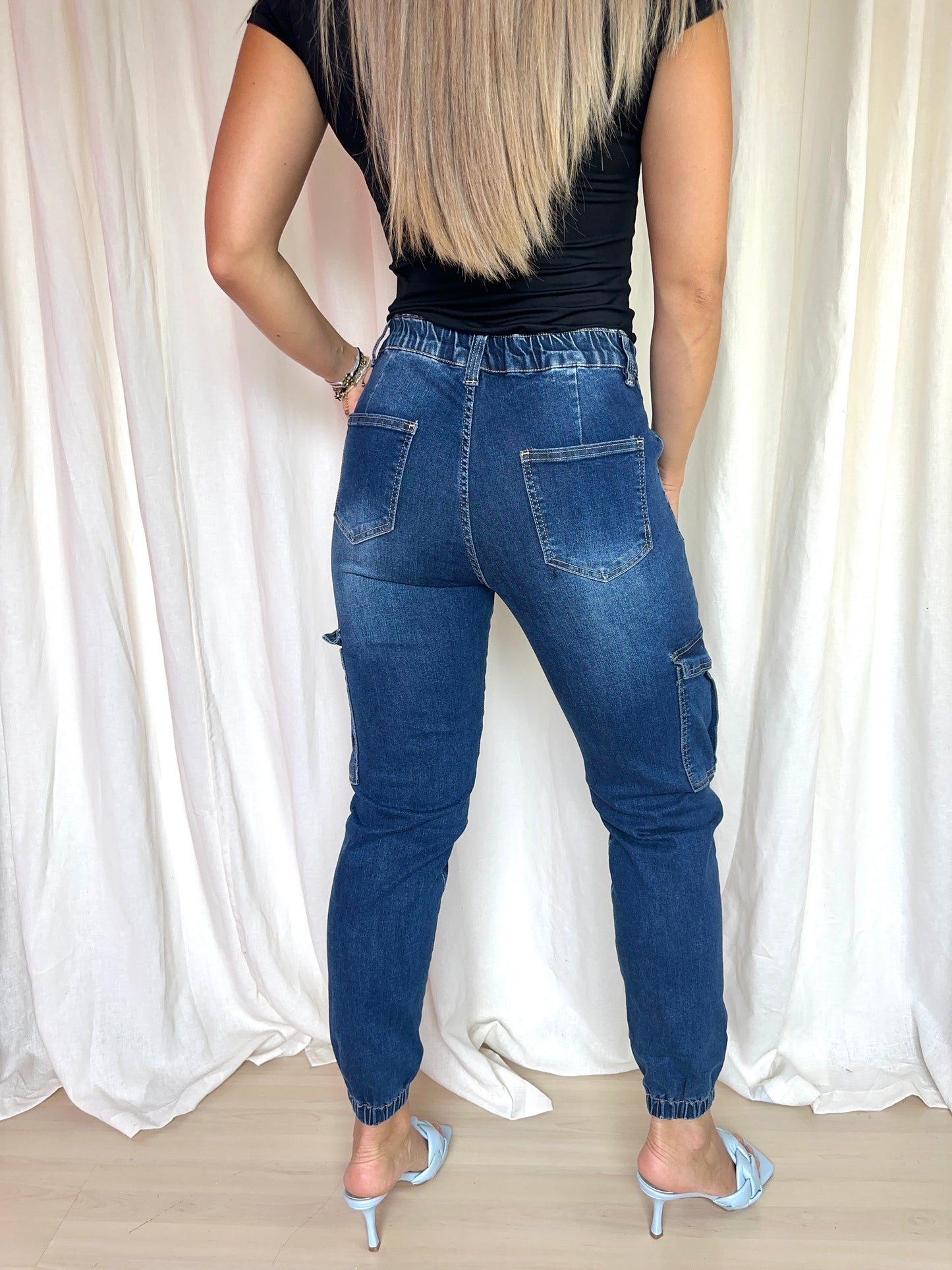 Jeans cargo blauw maat 36