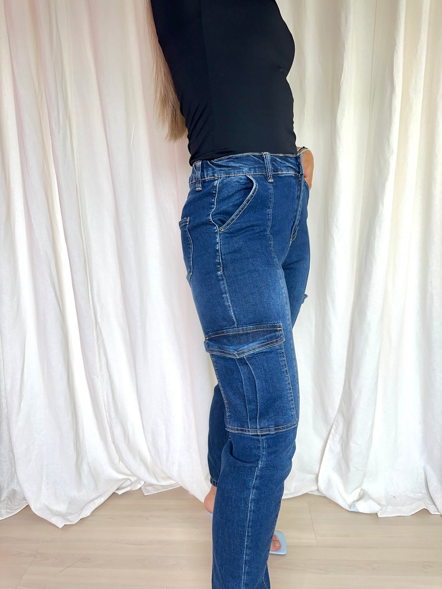 Jeans cargo blauw maat 36