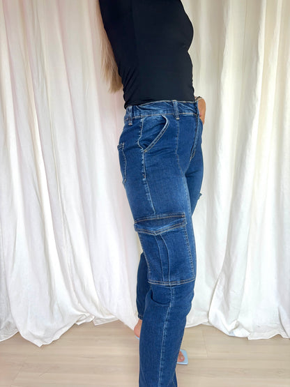 Jeans cargo blauw maat 36