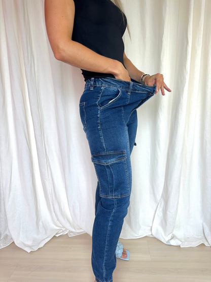 Jeans cargo blauw maat 36