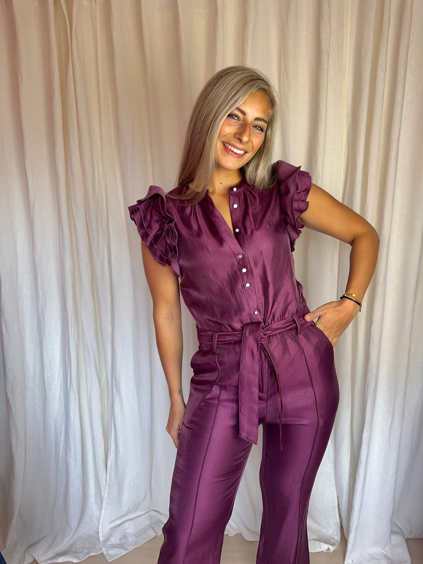 Jumpsuit Aaiko paars - Maat S