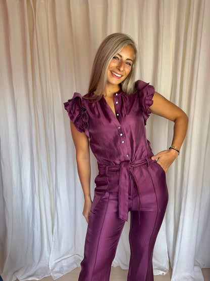 Jumpsuit Aaiko paars - Maat S