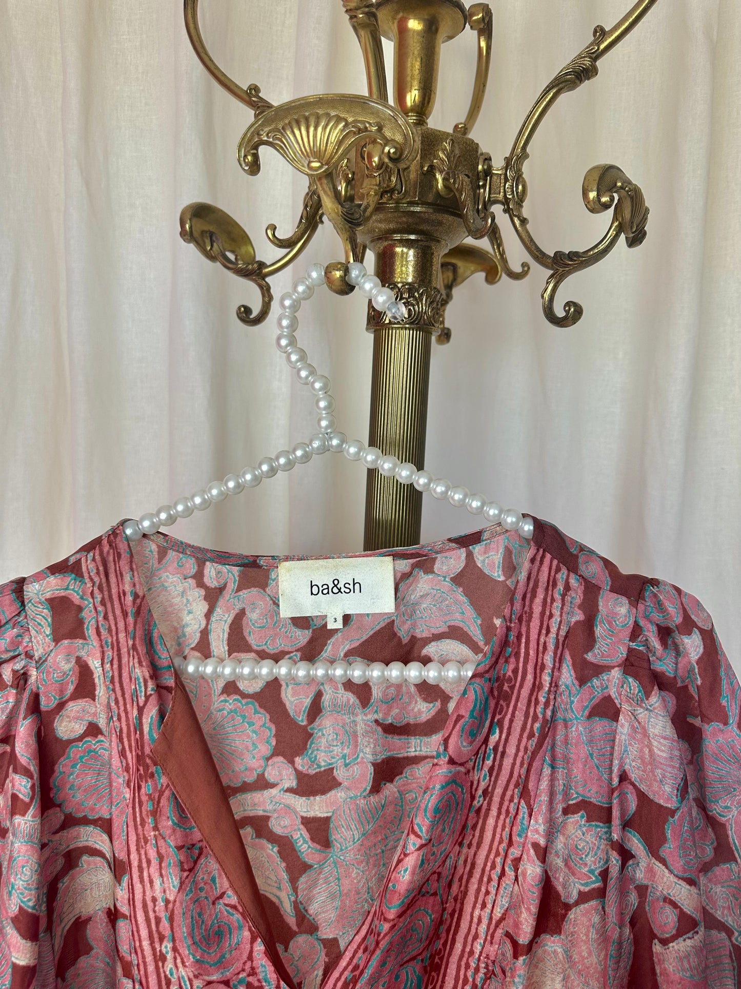 Jurk Ba&sh iris rose print oudroze - maat 3 (L)