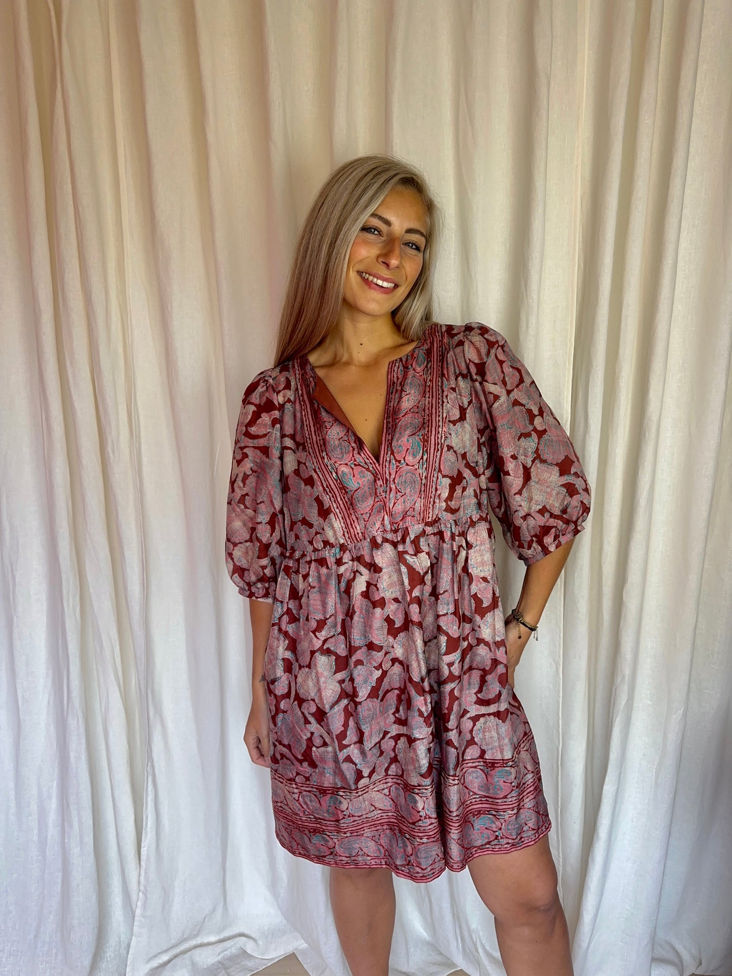 Jurk Ba&sh iris rose print oudroze - maat 3 (L)