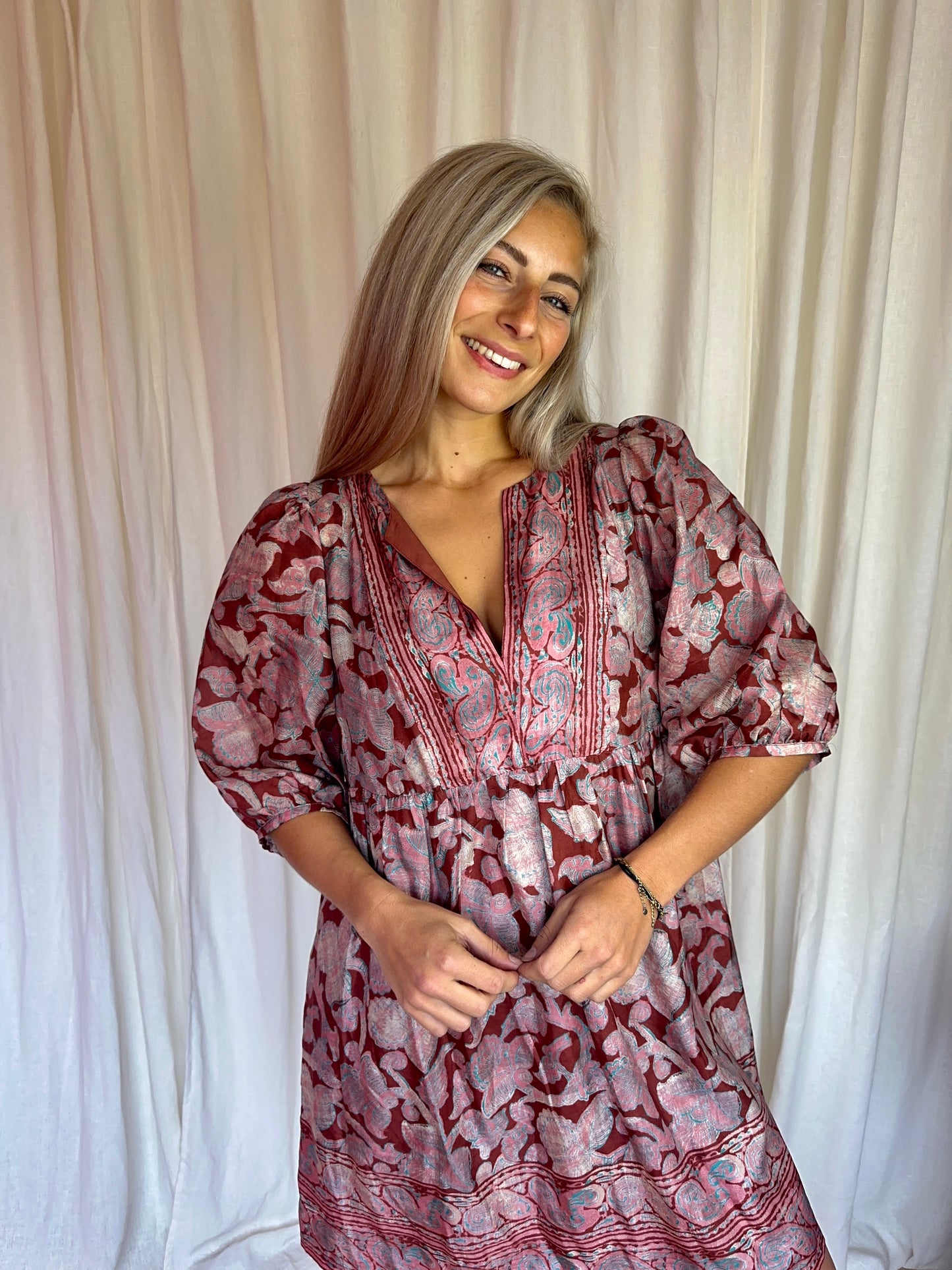 Jurk Ba&sh iris rose print oudroze - maat 3 (L)