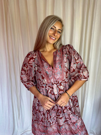 Jurk Ba&sh iris rose print oudroze - maat 3 (L)