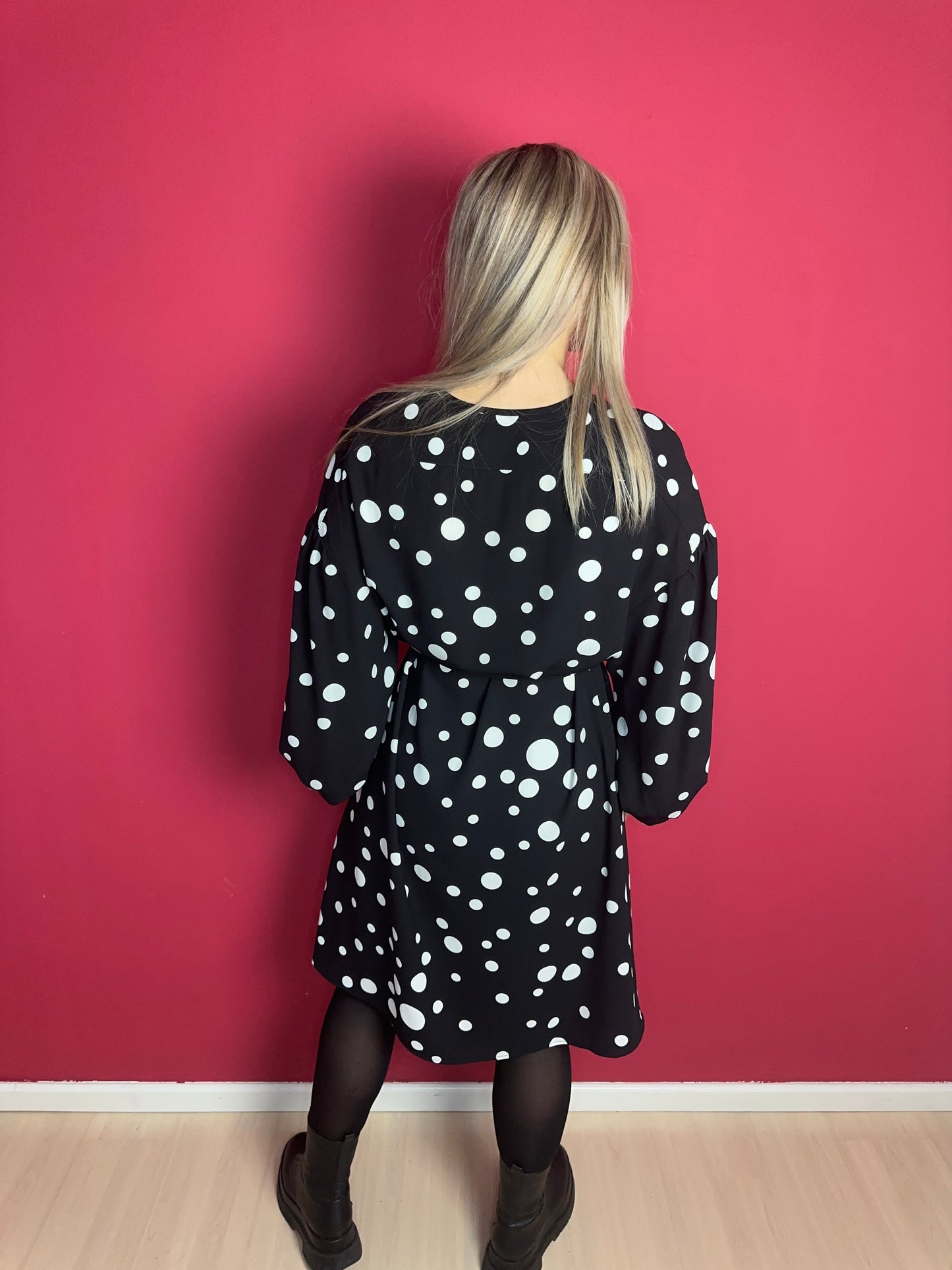 Jurk Claes Iversen polkadot zwart/wit - Maat 42