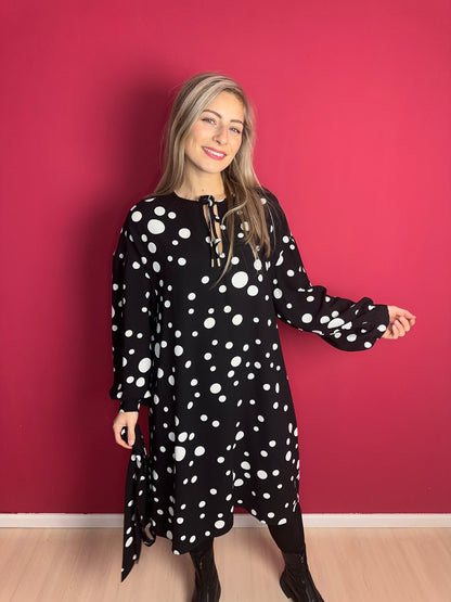 Jurk Claes Iversen polkadot zwart/wit - Maat 42