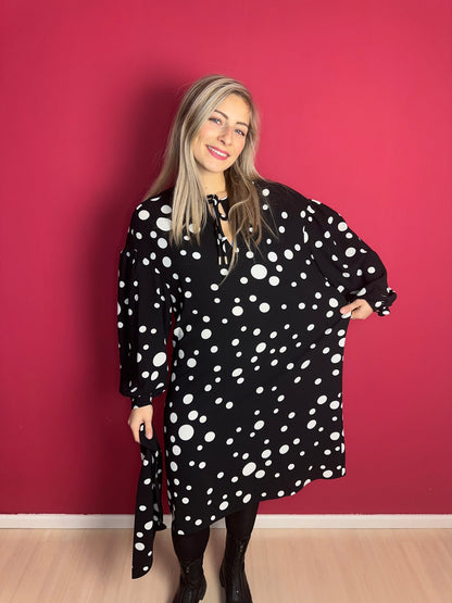 Jurk Claes Iversen polkadot zwart/wit - Maat 42
