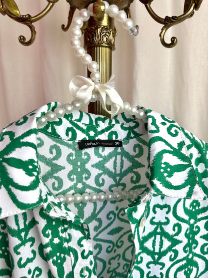 Jurk Defacto Woman print groen,wit maat 36